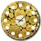 Designart 'Golden Floral Ii Mid-Century Modern Wall Clock